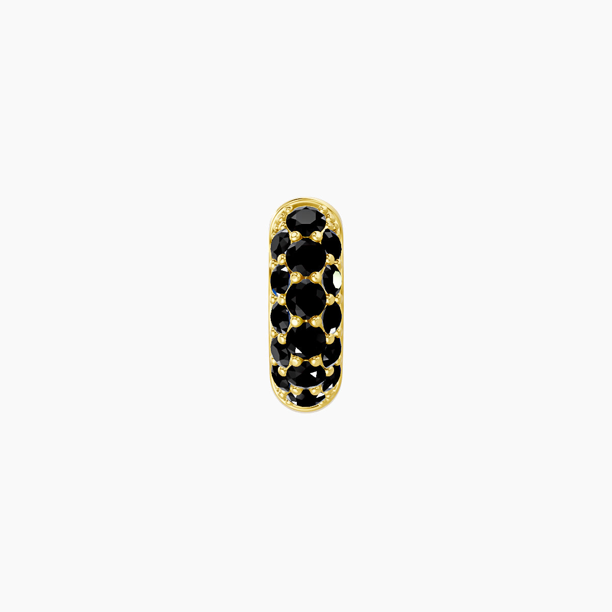 Theia | 18k Yellow Gold 5 mm Pave Black Diamond Hoop Piercing