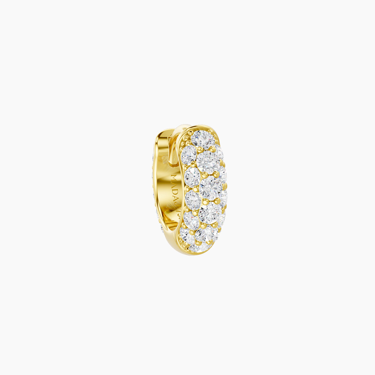 Theia | 18k Yellow Gold 5 mm Pave Diamond Hoop Piercing