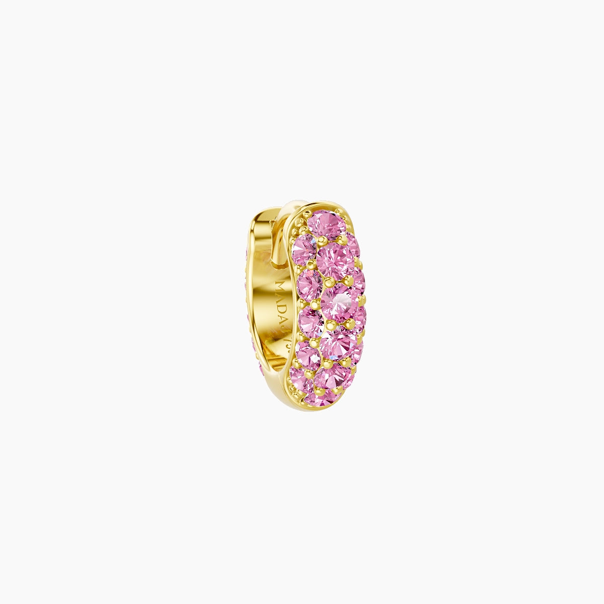 Theia | 18k Yellow Gold 5 mm Pave Pink Sapphire Hoop Piercing