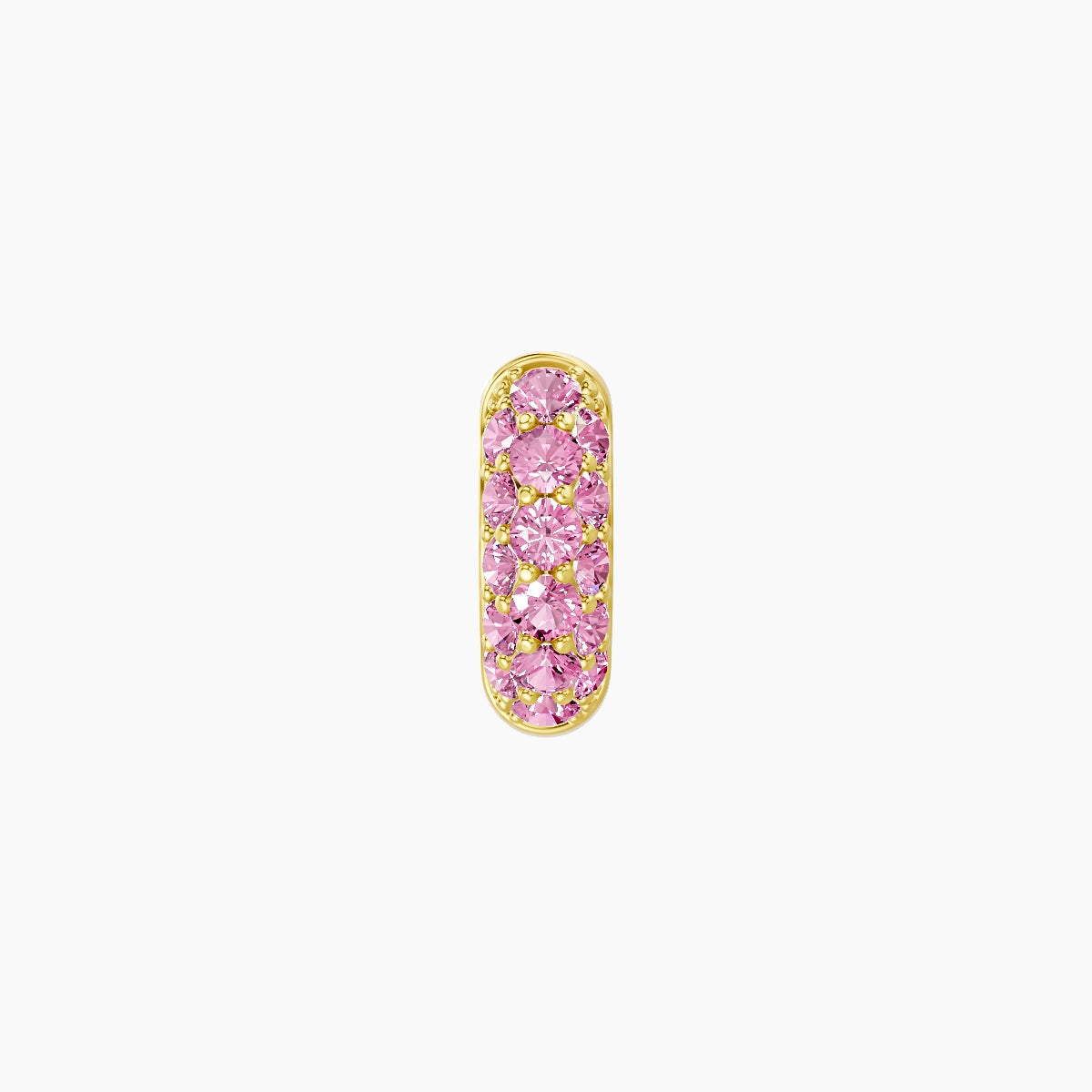 Theia | 18k Yellow Gold 5 mm Pave Pink Sapphire Hoop Piercing