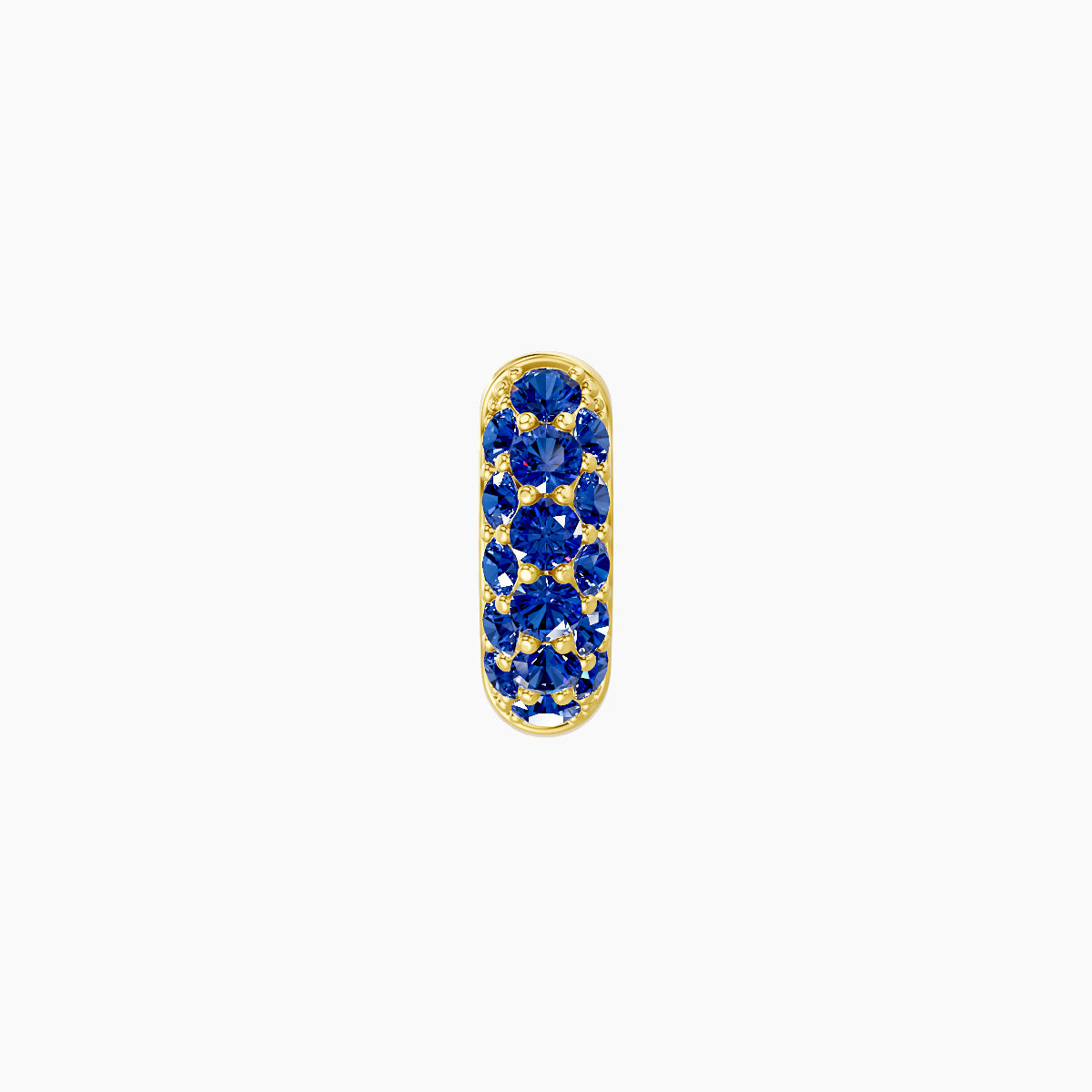Theia | 18k Yellow Gold 5 mm Pave Sapphire Hoop Piercing