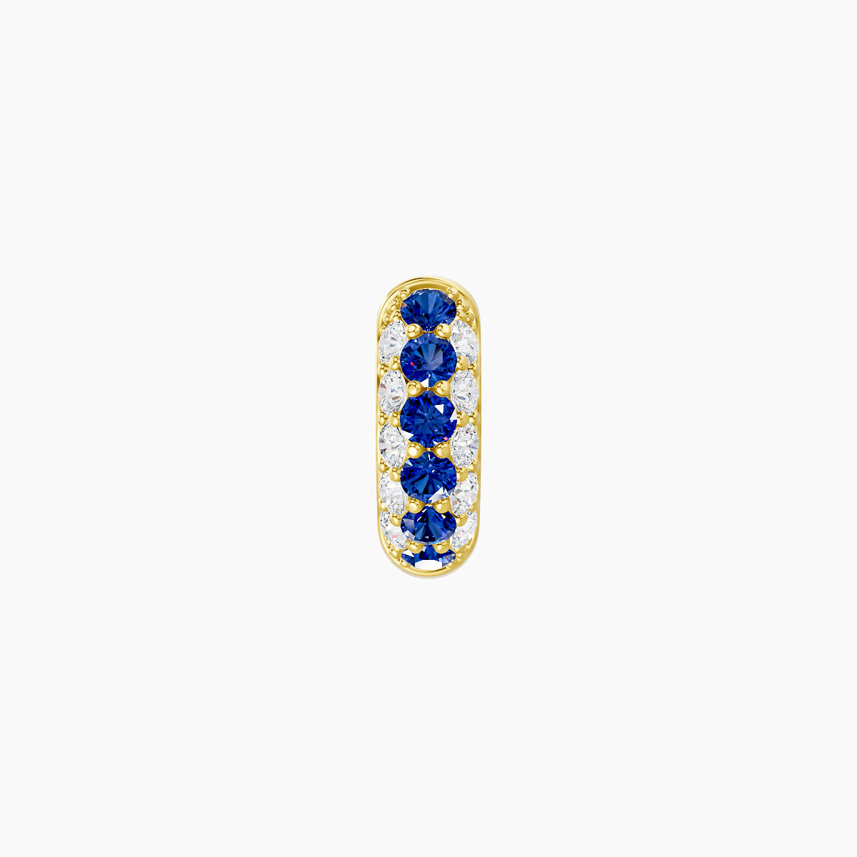Theia | 18k Yellow Gold 5 mm Pave Sapphire & Diamond Hoop Piercing