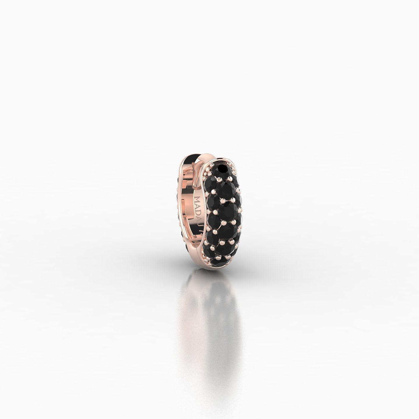 Theia | 18k Rose Gold 5 mm Pave Black Diamond Hoop Piercing