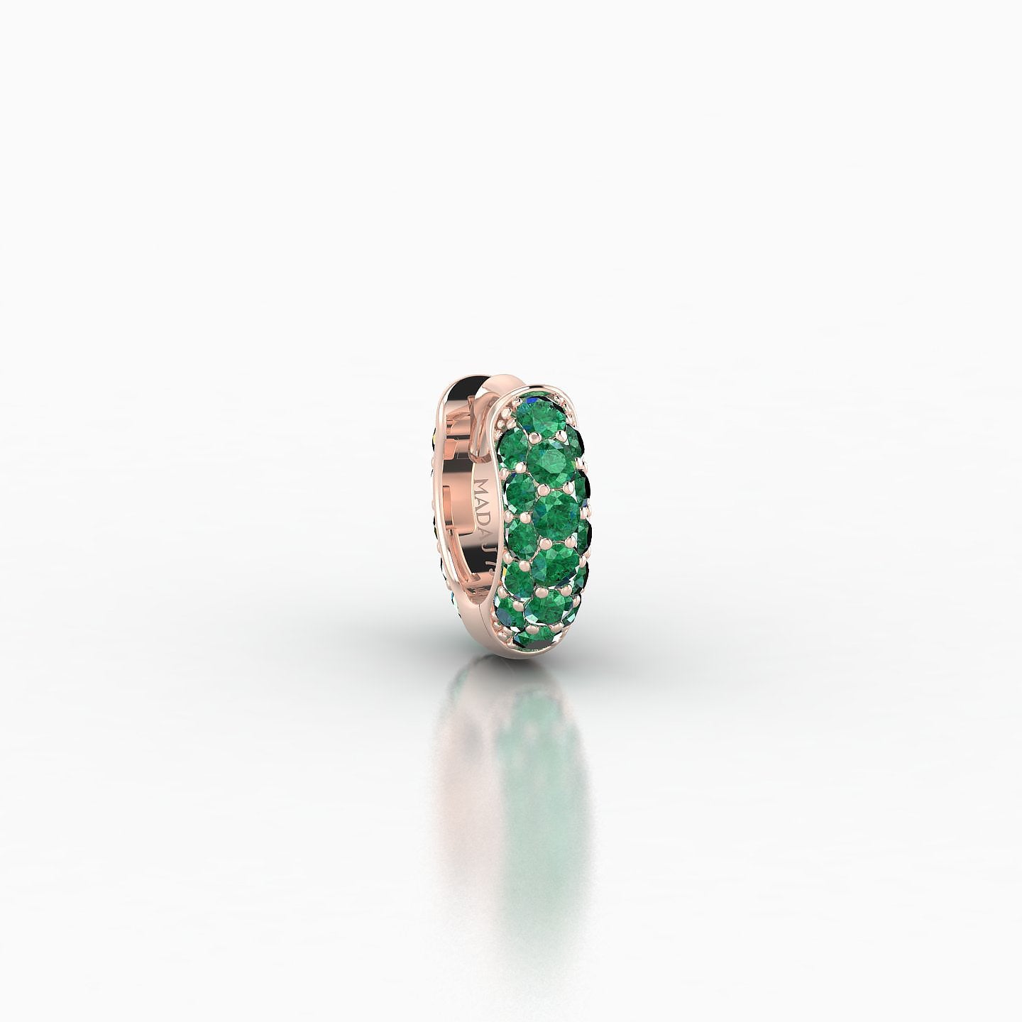 Theia | 18k Rose Gold 5 mm Pave Emerald Hoop Piercing