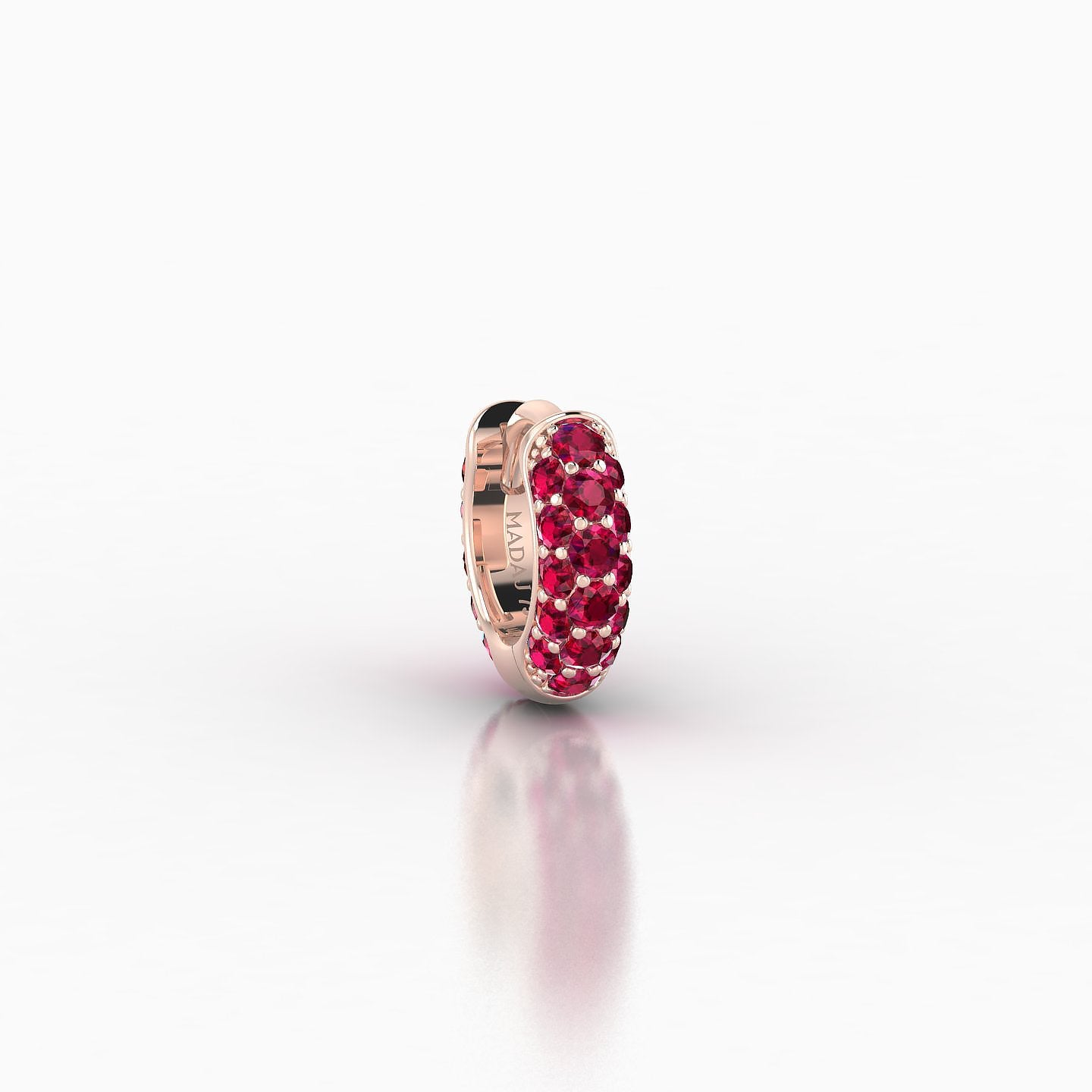 Theia | 18k Rose Gold 5 mm Pave Ruby Hoop Piercing