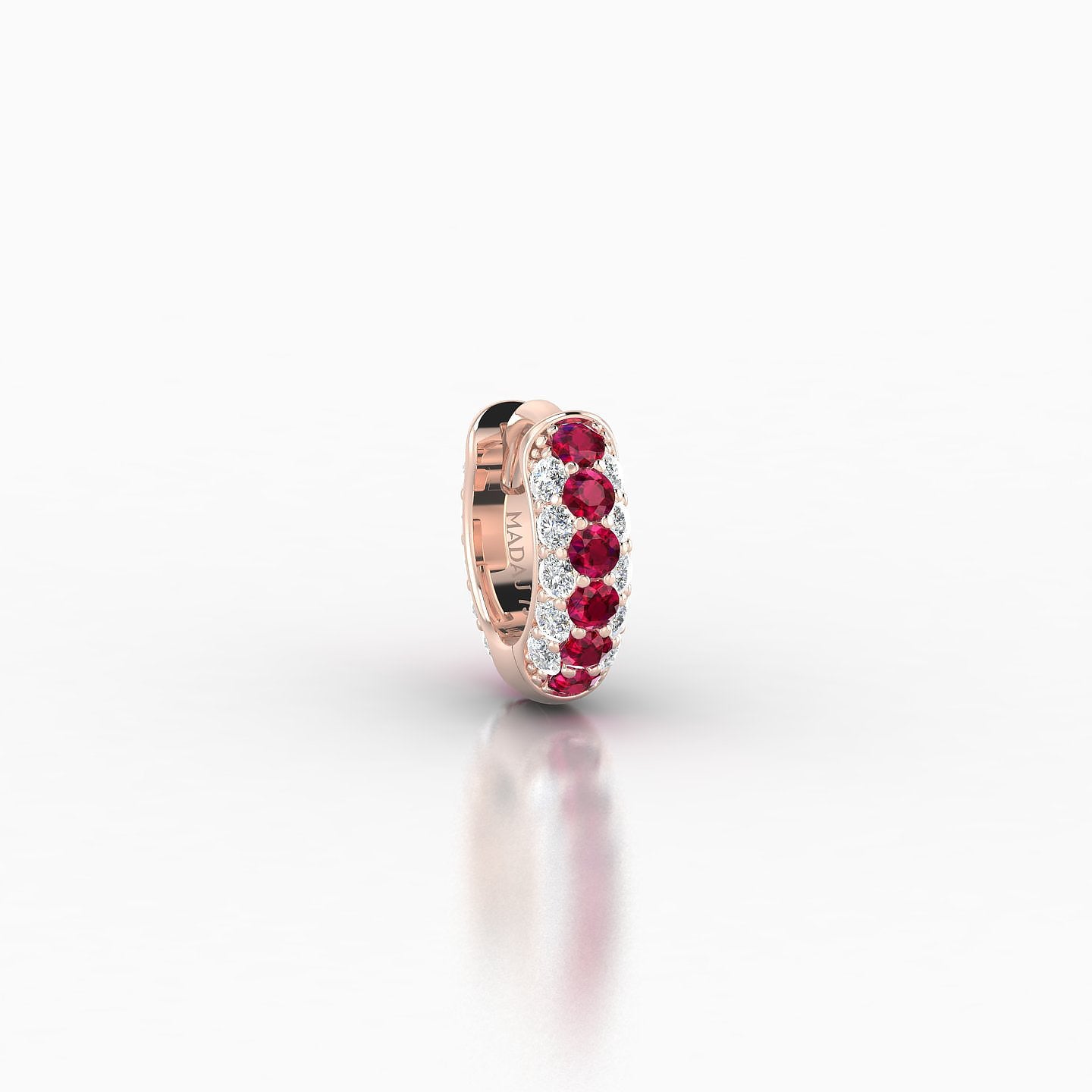 Theia | 18k Rose Gold 5 mm Pave Ruby & Diamond Hoop Piercing