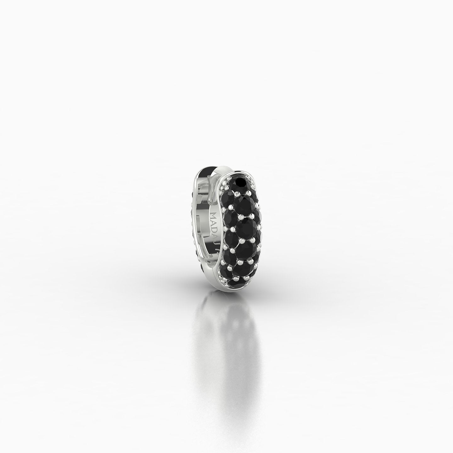 Theia | 18k White Gold 5 mm Pave Black Diamond Hoop Piercing