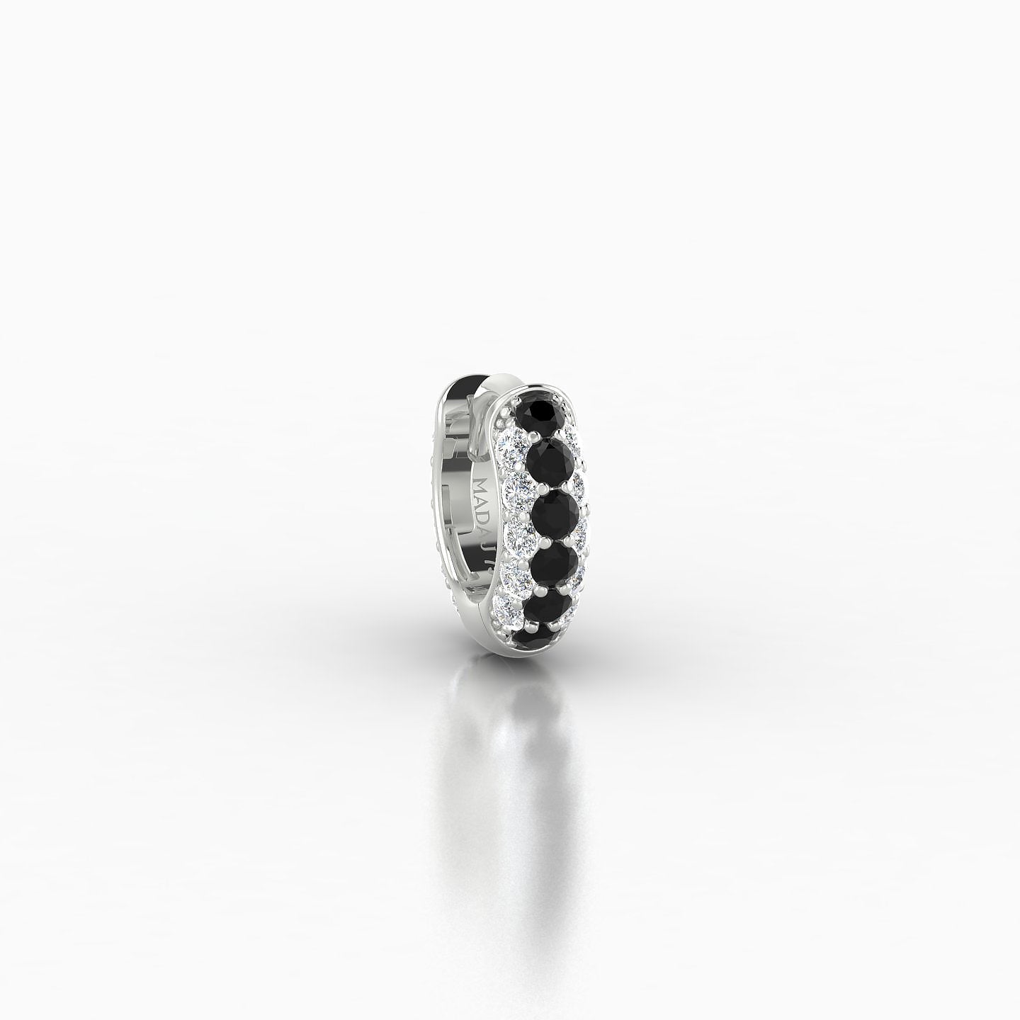 Theia | 18k White Gold 5 mm Pave Black Diamond & Diamond Hoop Piercing