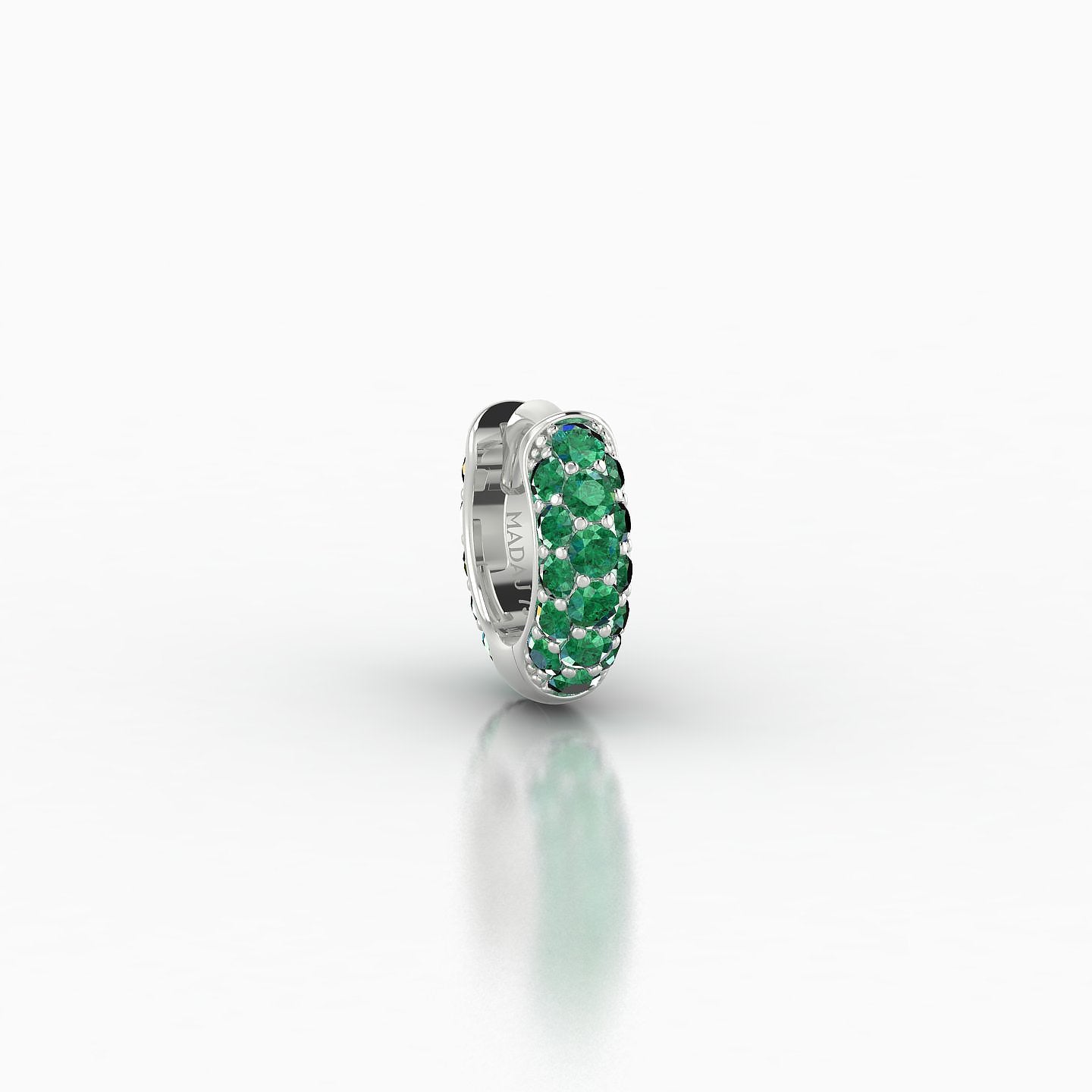 Theia | 18k White Gold 5 mm Pave Emerald Hoop Piercing