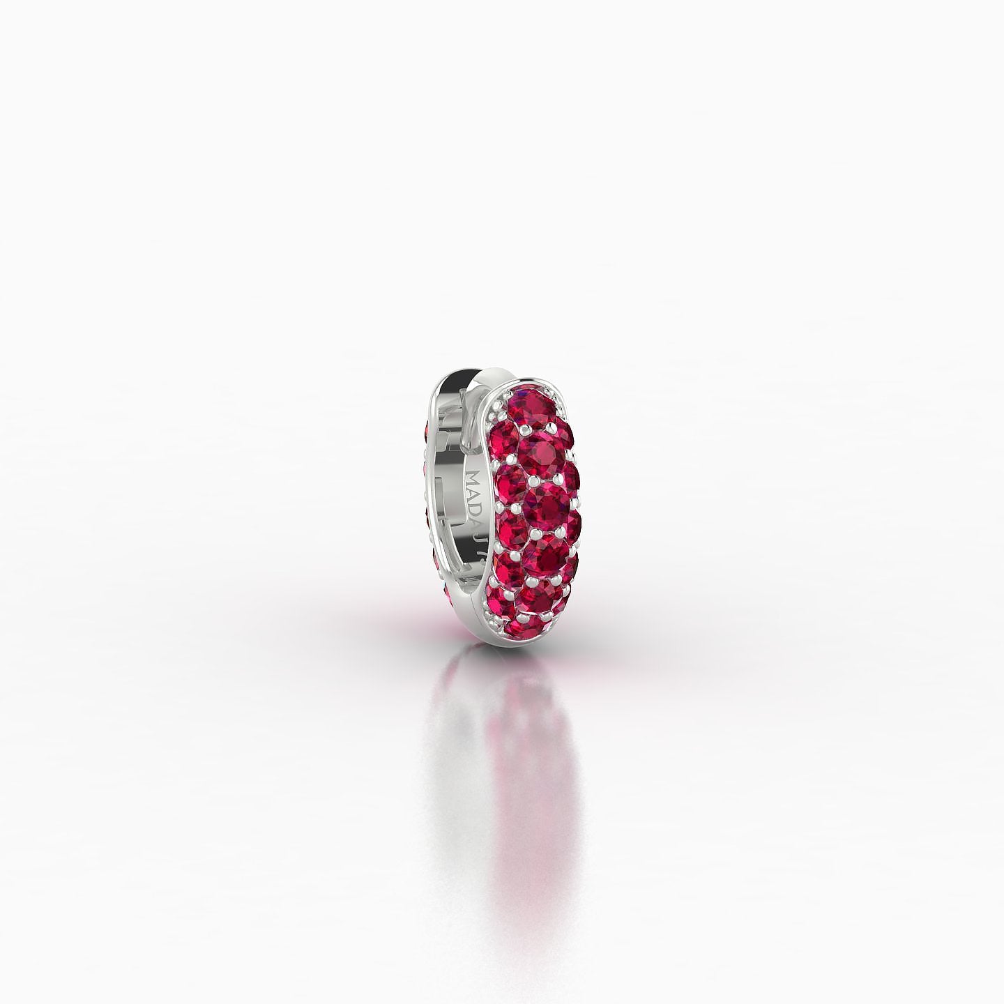 Theia | 18k White Gold 5 mm Pave Ruby Hoop Piercing