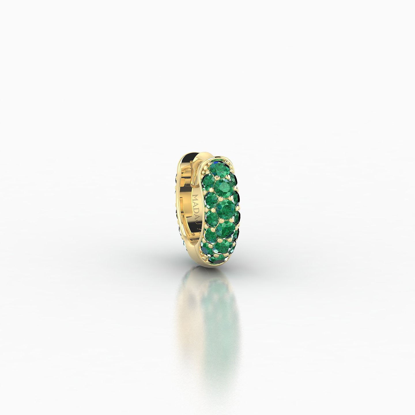 Theia | 18k Yellow Gold 5 mm Pave Emerald Hoop Piercing