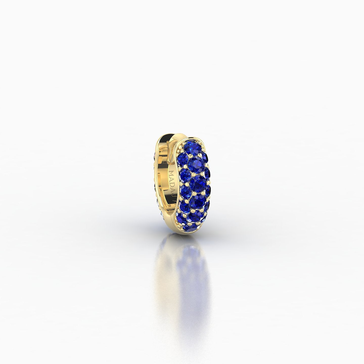 Theia | 18k Yellow Gold 5 mm Pave Sapphire Hoop Piercing