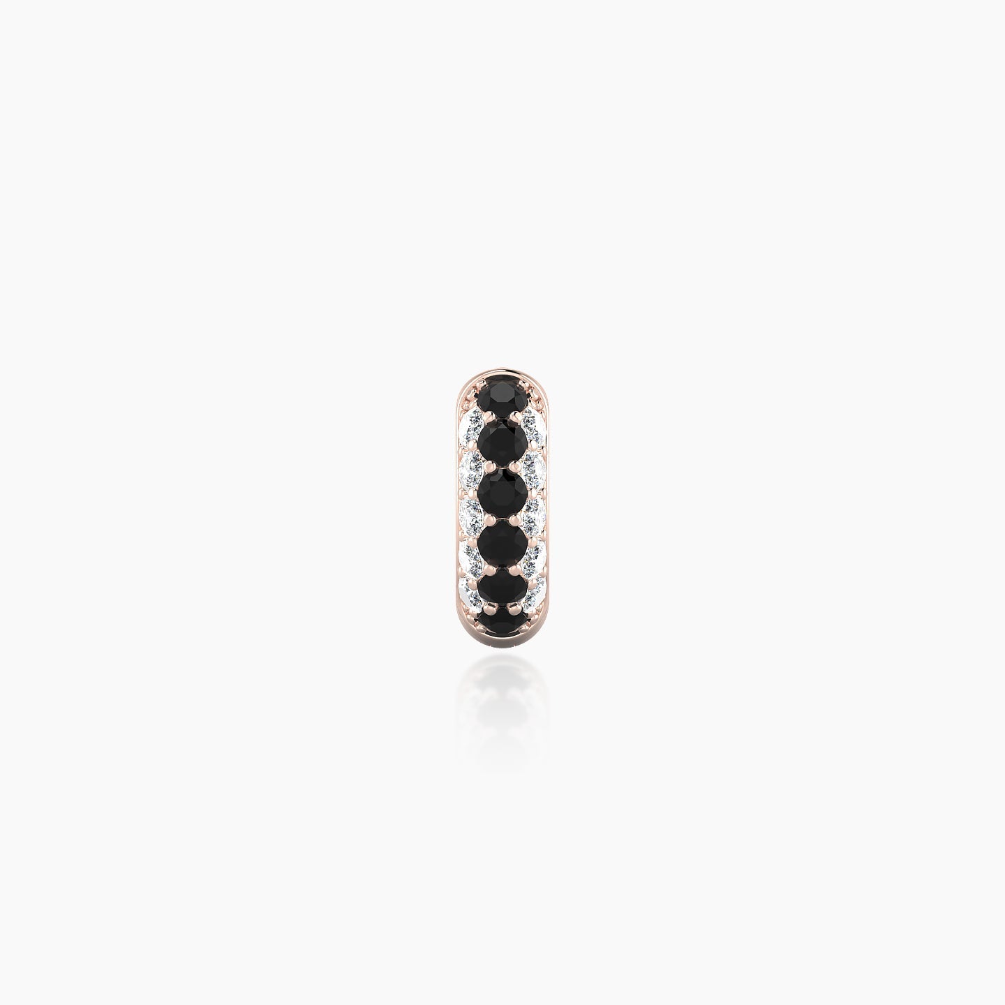 Theia | 18k Rose Gold 5 mm Pave Black Diamond & Diamond Hoop Piercing