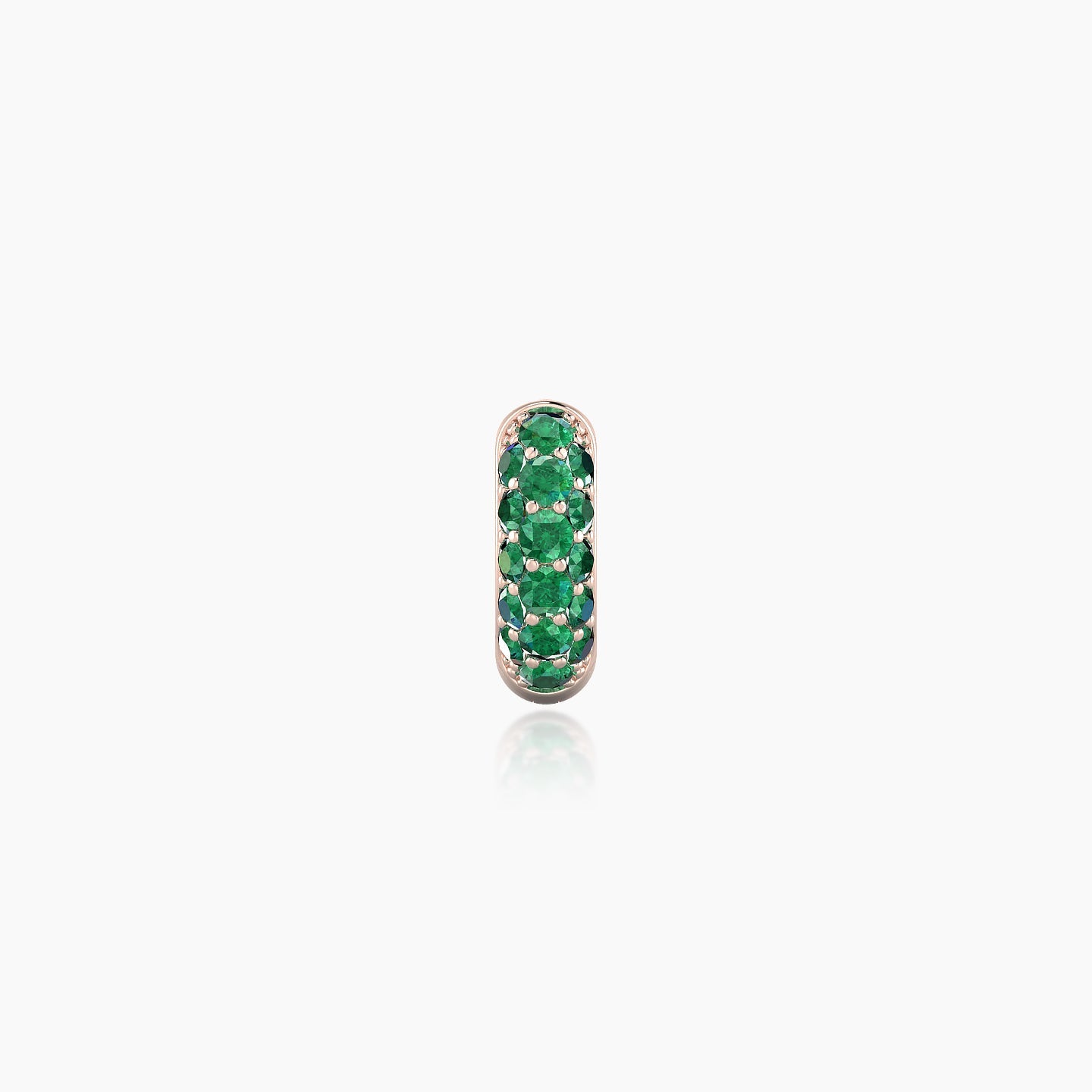 Theia | 18k Rose Gold 5 mm Pave Emerald Hoop Piercing