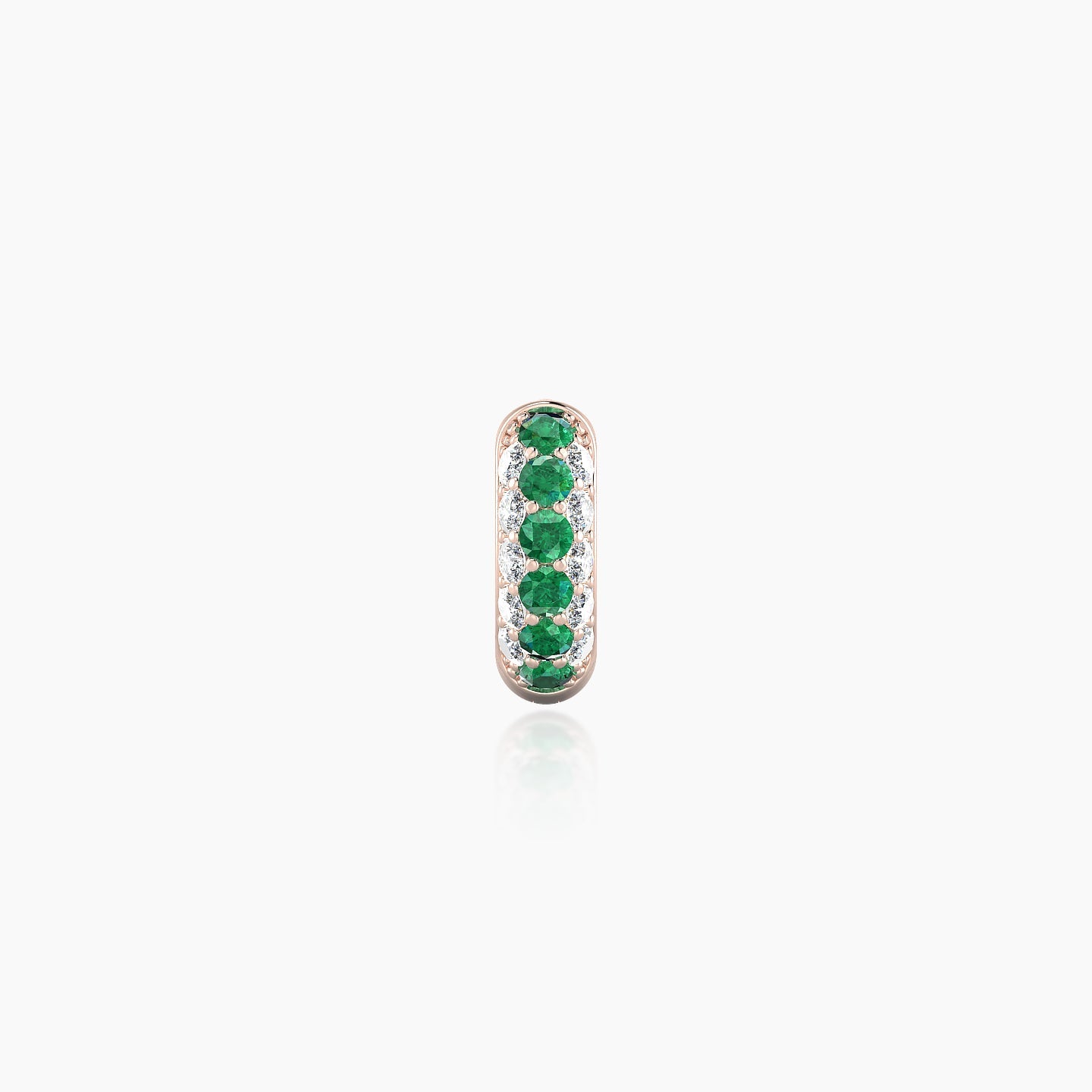 Theia | 18k Rose Gold 5 mm Pave Emerald & Diamond Hoop Piercing