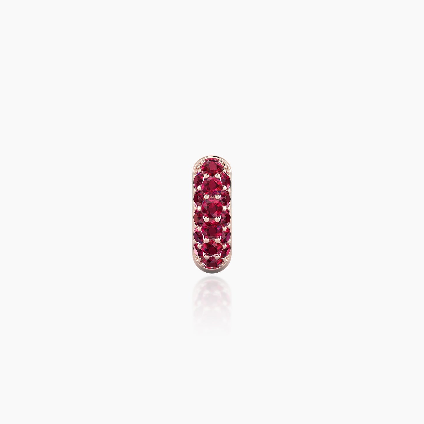 Theia | 18k Rose Gold 5 mm Pave Ruby Hoop Piercing