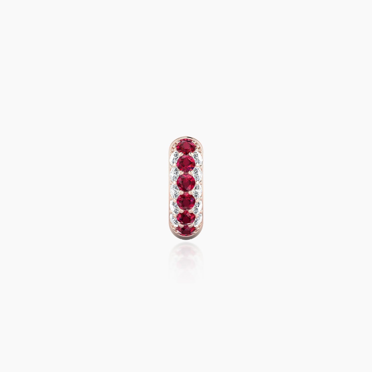 Theia | 18k Rose Gold 5 mm Pave Ruby & Diamond Hoop Piercing