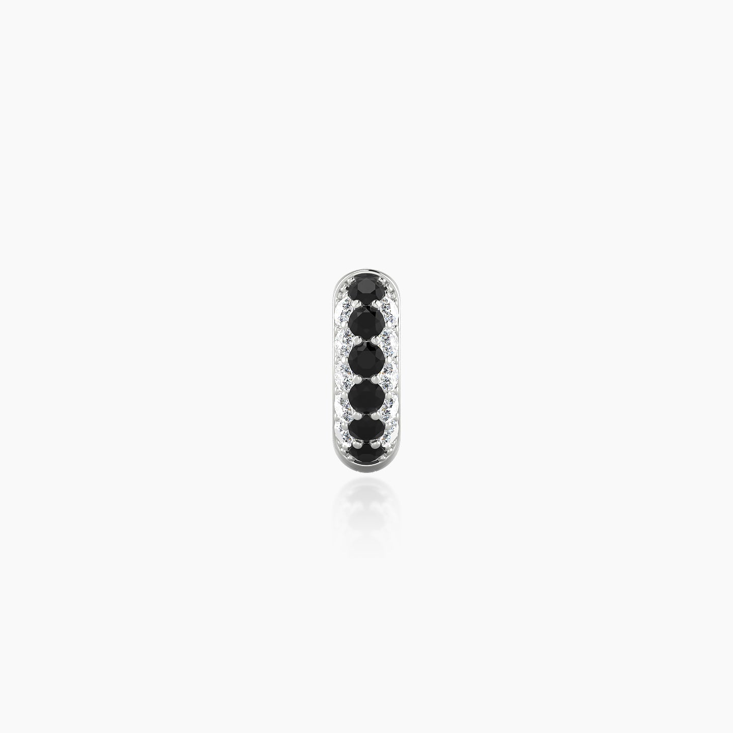 Theia | 18k White Gold 5 mm Pave Black Diamond & Diamond Hoop Piercing