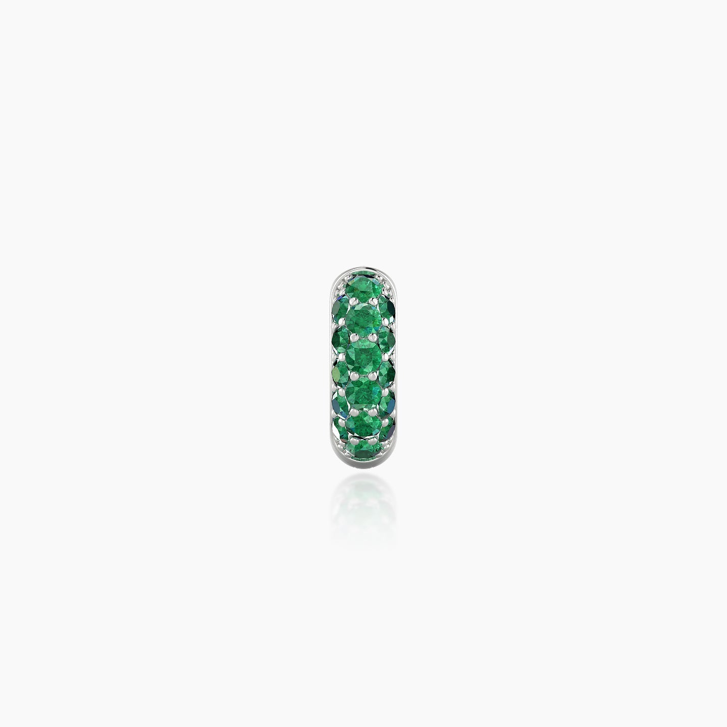 Theia | 18k White Gold 5 mm Pave Emerald Hoop Piercing