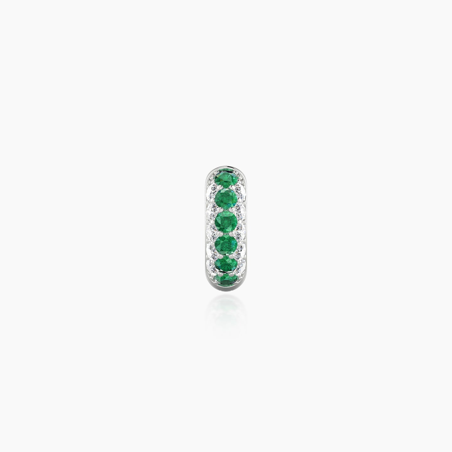 Theia | 18k White Gold 5 mm Pave Emerald & Diamond Hoop Piercing