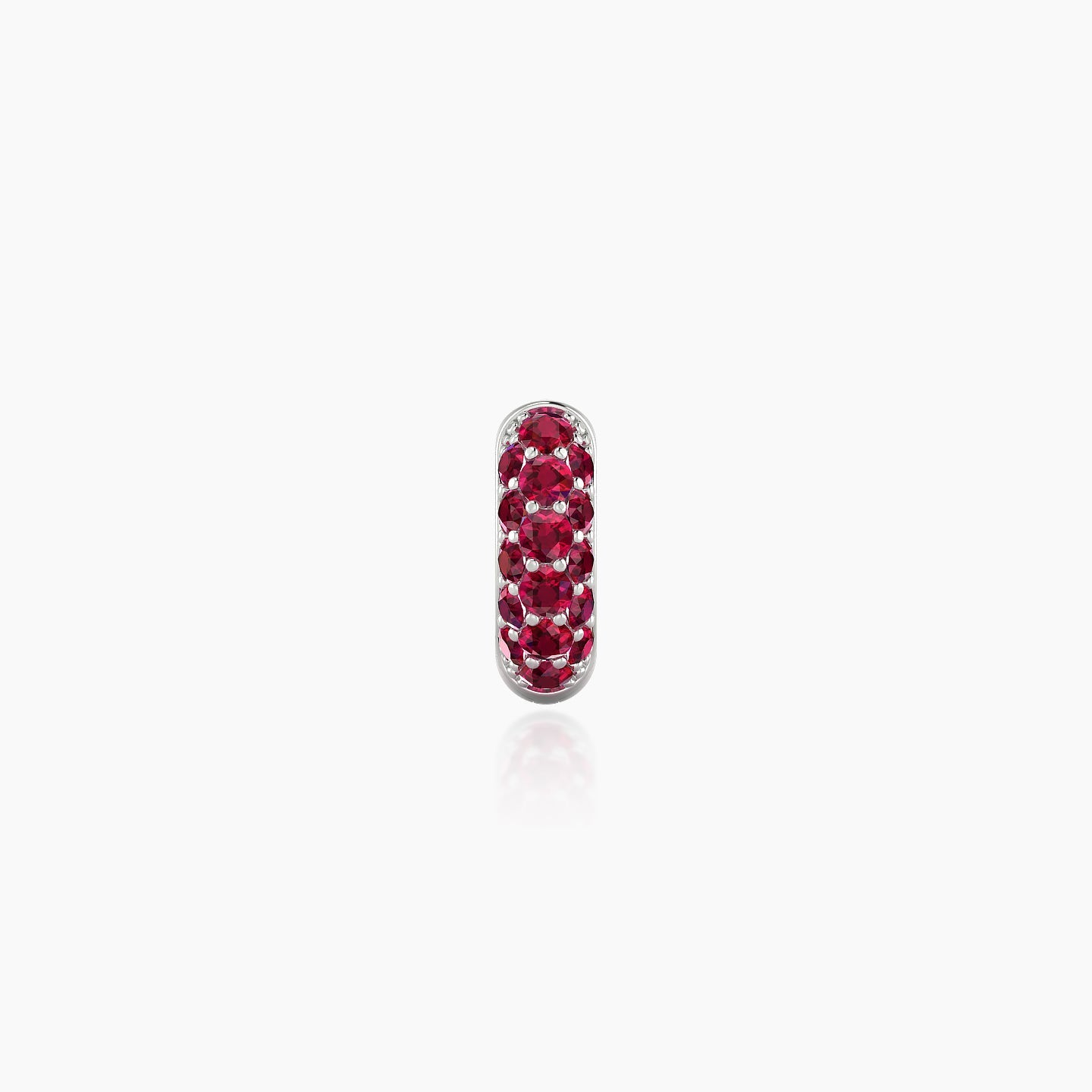 Theia | 18k White Gold 5 mm Pave Ruby Hoop Piercing