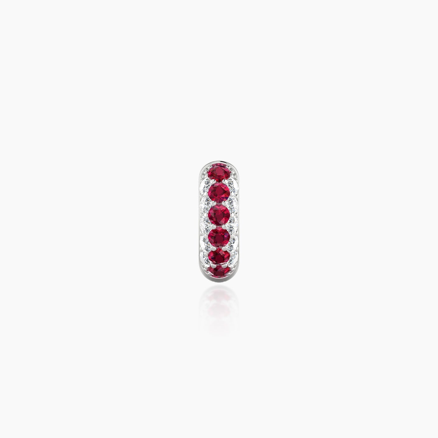 Theia | 18k White Gold 5 mm Pave Ruby & Diamond Hoop Piercing