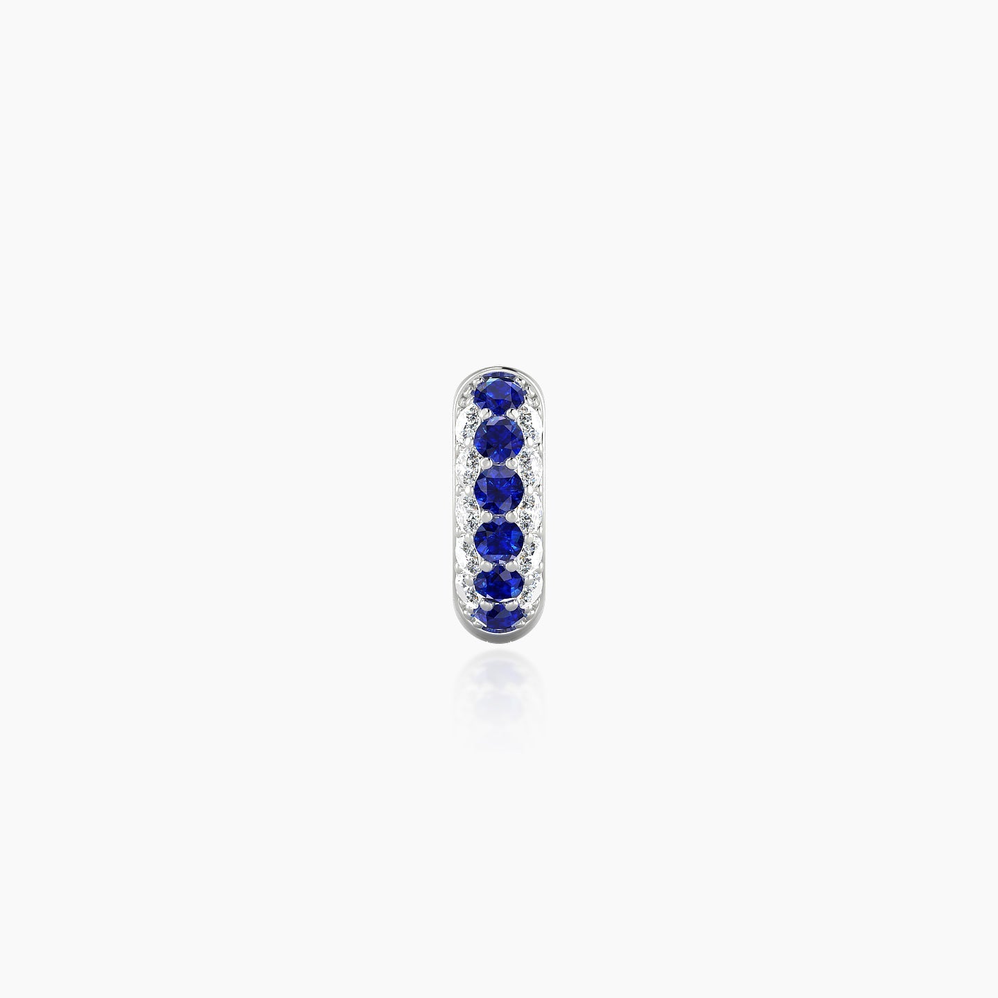 Theia | 18k White Gold 5 mm Pave Sapphire & Diamond Hoop Piercing