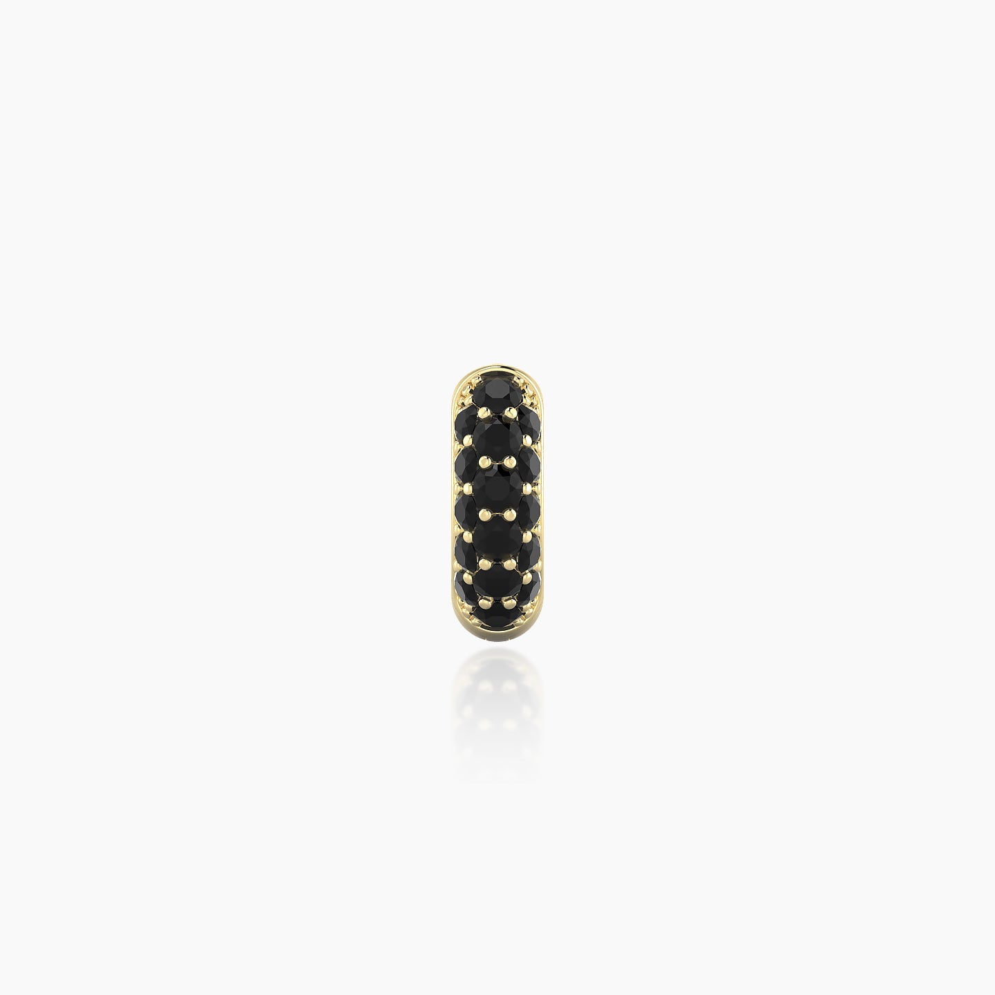 Theia | 18k Yellow Gold 5 mm Pave Black Diamond Hoop Piercing