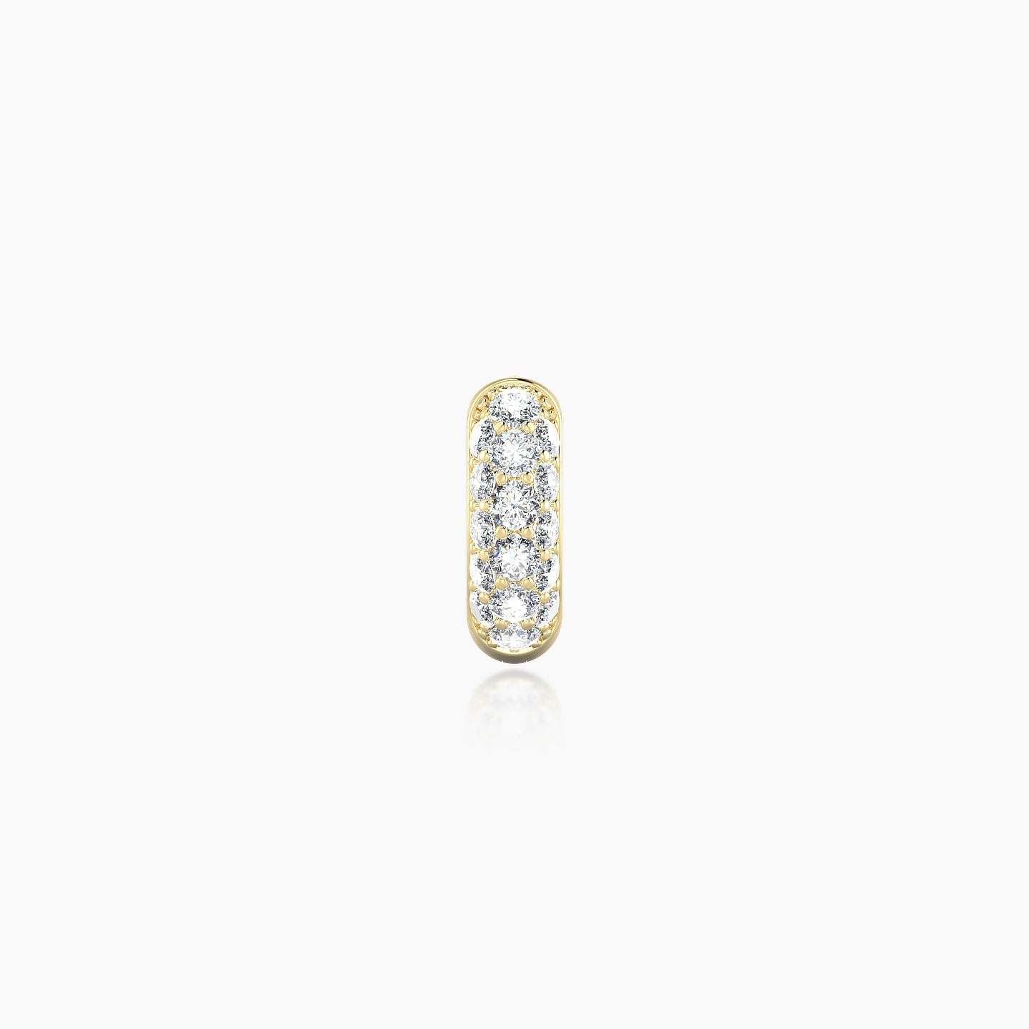 Theia | 18k Yellow Gold 5 mm Pave Diamond Hoop Piercing