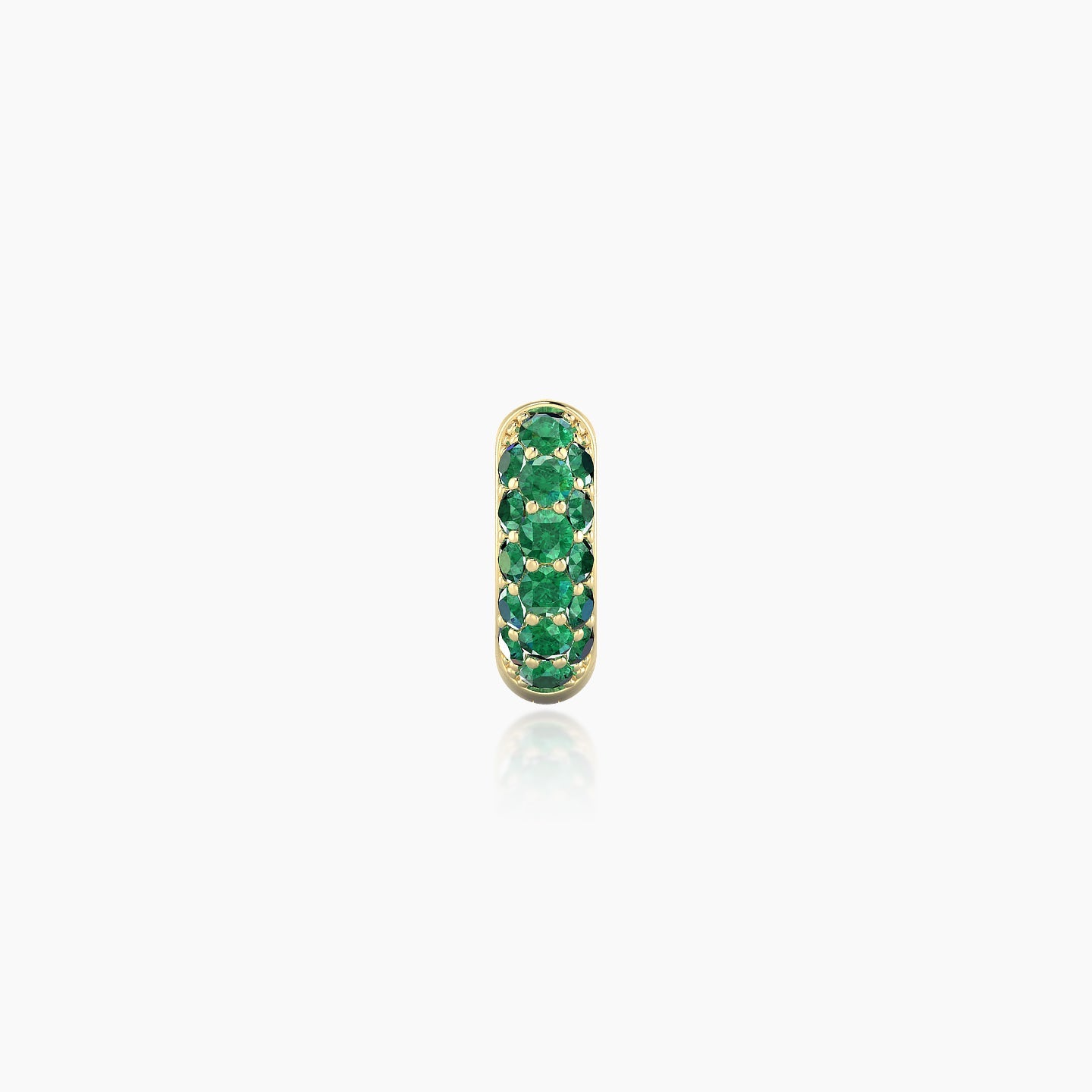 Theia | 18k Yellow Gold 5 mm Pave Emerald Hoop Piercing