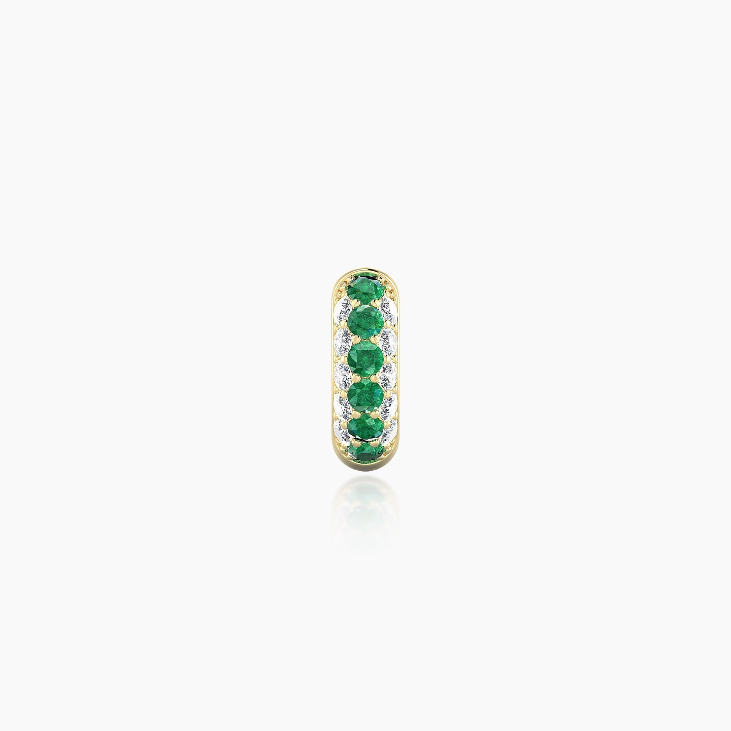 Theia | 18k Yellow Gold 5 mm Pave Emerald & Diamond Hoop Piercing