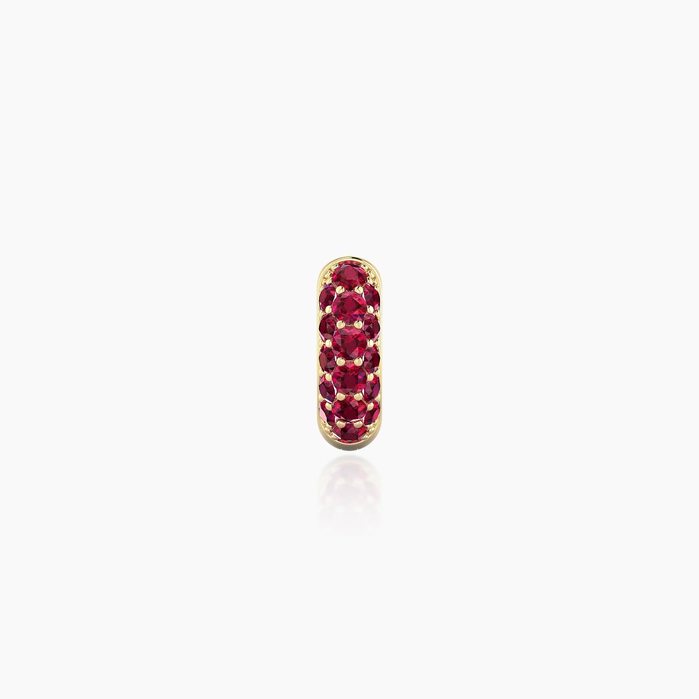 Theia | 18k Yellow Gold 5 mm Pave Ruby Hoop Piercing