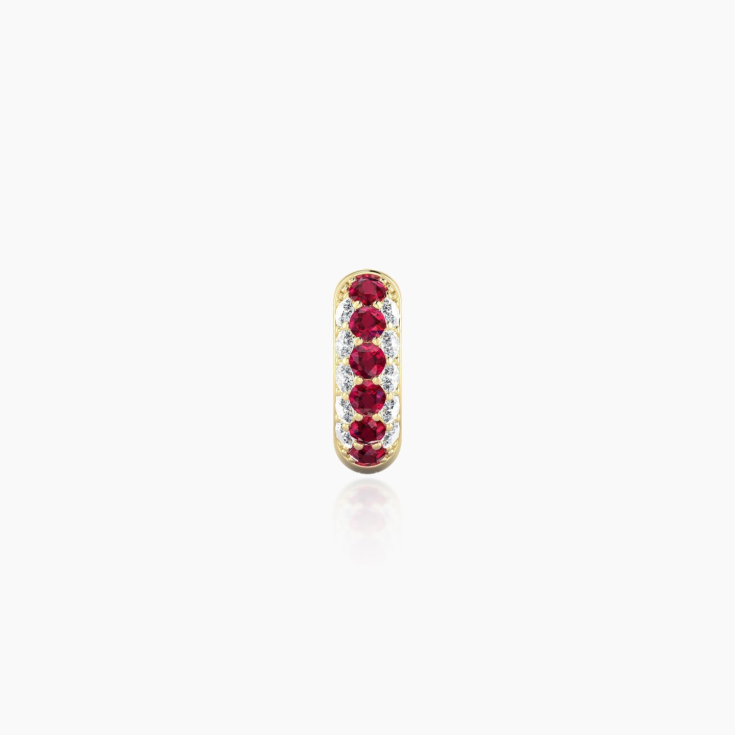 Theia | 18k Yellow Gold 5 mm Pave Ruby & Diamond Hoop Piercing