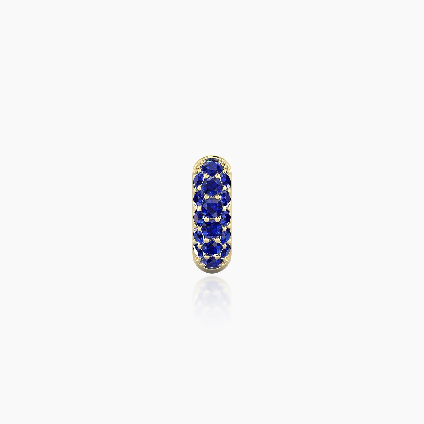 Theia | 18k Yellow Gold 5 mm Pave Sapphire Hoop Piercing