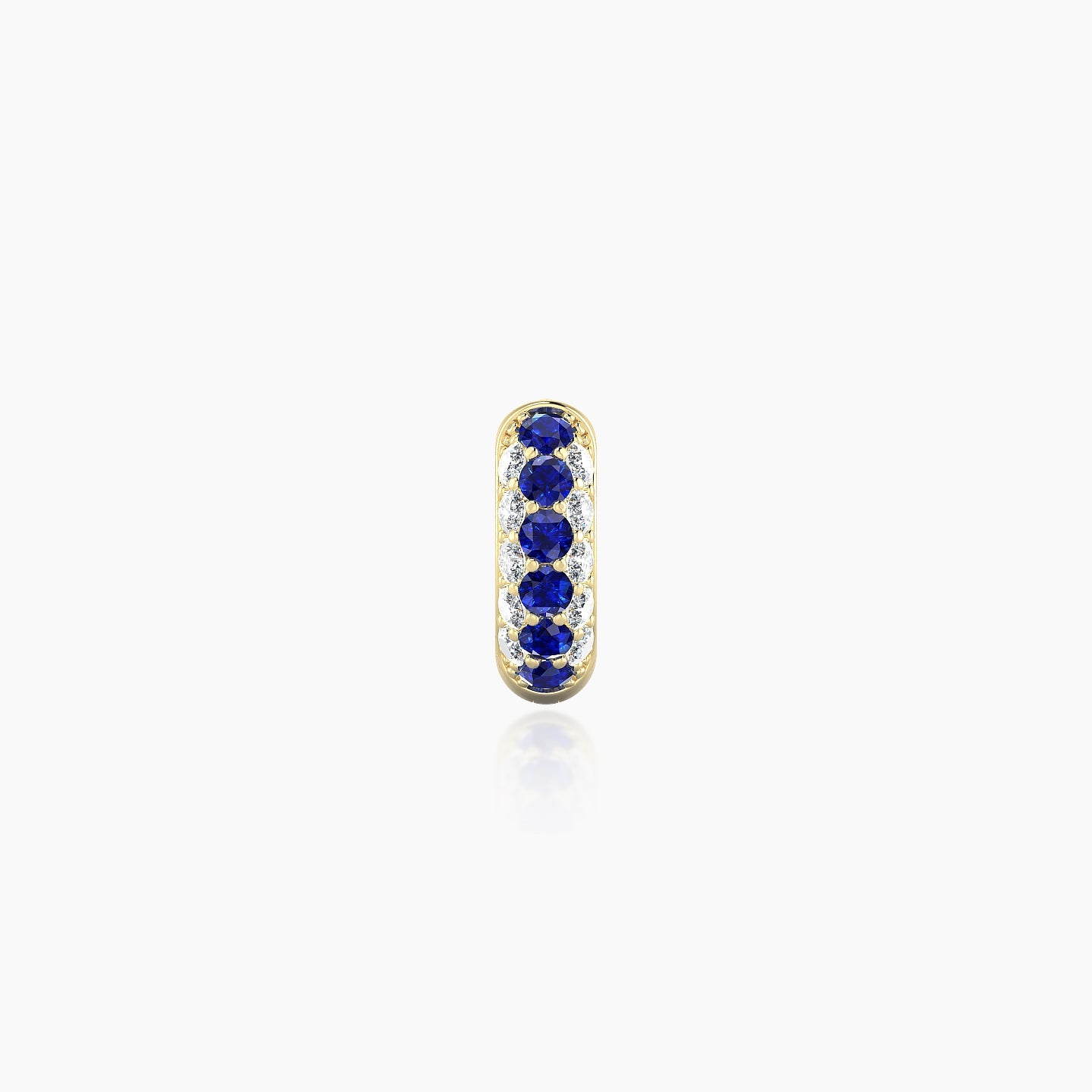 Theia | 18k Yellow Gold 5 mm Pave Sapphire & Diamond Hoop Piercing