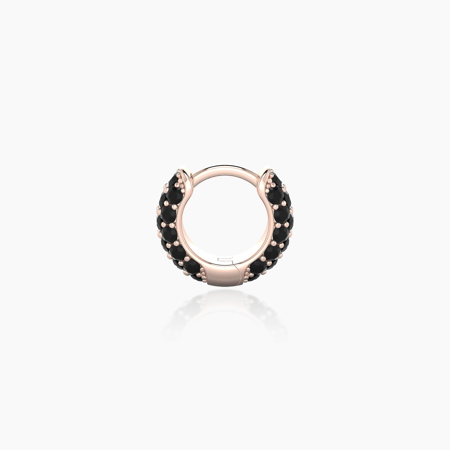 Theia | 18k Rose Gold 5 mm Pave Black Diamond Hoop Piercing