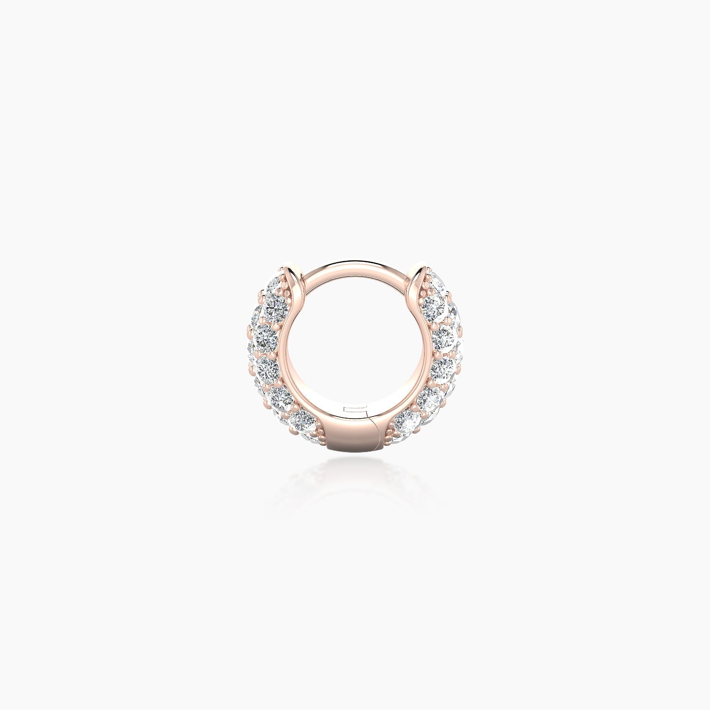 Theia | 18k Rose Gold 5 mm Pave Diamond Hoop Piercing