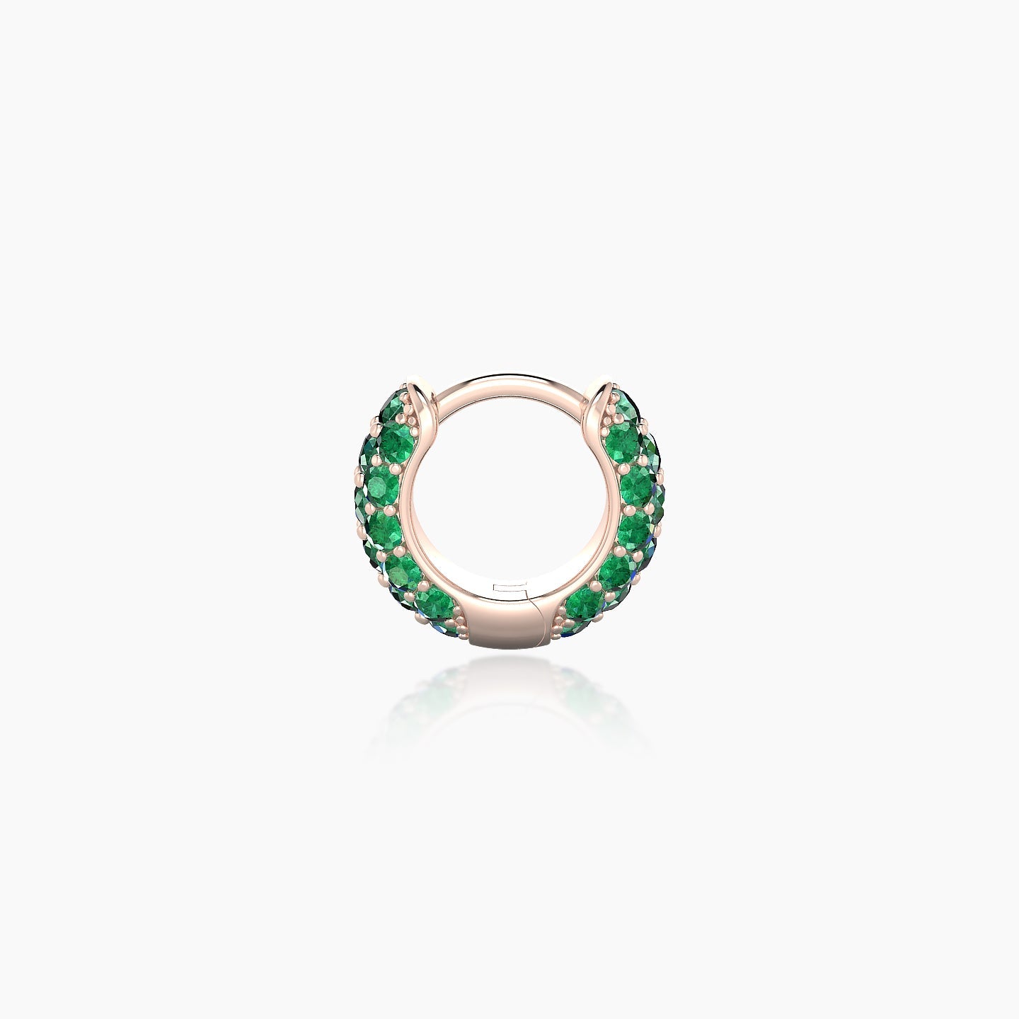 Theia | 18k Rose Gold 5 mm Pave Emerald Hoop Piercing