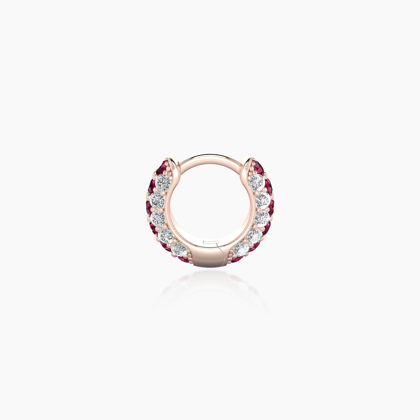 Theia | 18k Rose Gold 5 mm Pave Ruby & Diamond Hoop Piercing