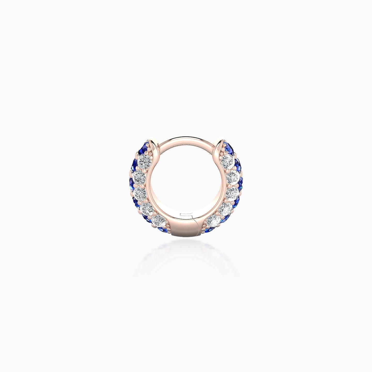 Theia | 18k Rose Gold 5 mm Pave Sapphire & Diamond Hoop Piercing