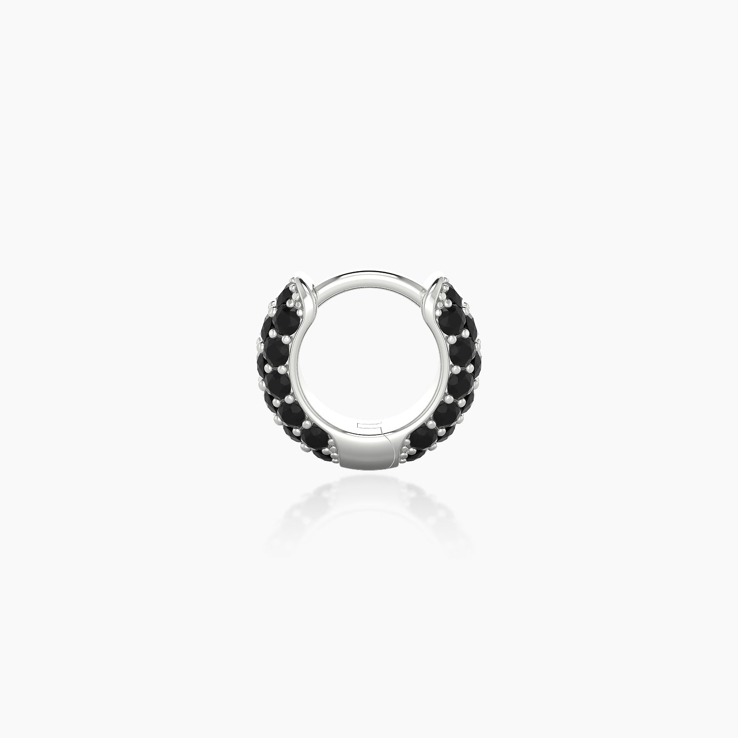 Theia | 18k White Gold 5 mm Pave Black Diamond Hoop Piercing