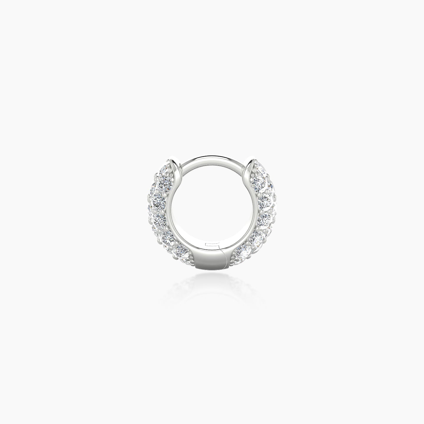 Theia | 18k White Gold 5 mm Pave Diamond Hoop Piercing