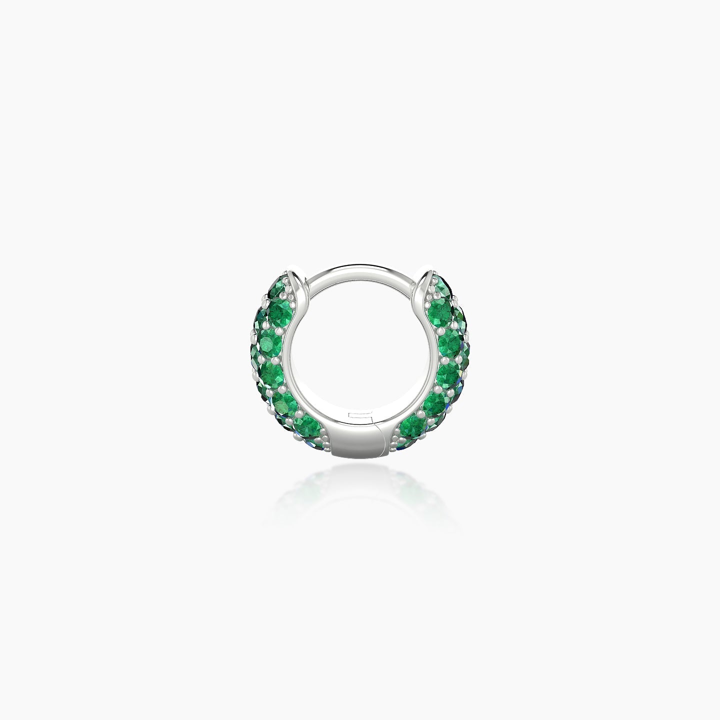 Theia | 18k White Gold 5 mm Pave Emerald Hoop Piercing