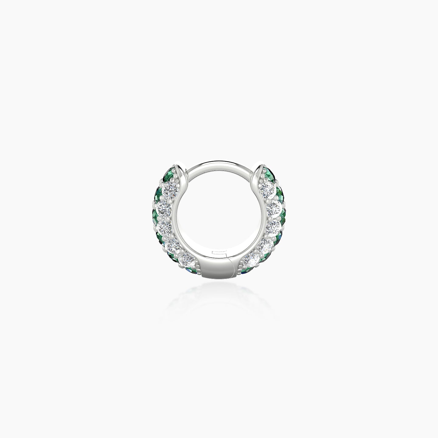 Theia | 18k White Gold 5 mm Pave Emerald & Diamond Hoop Piercing