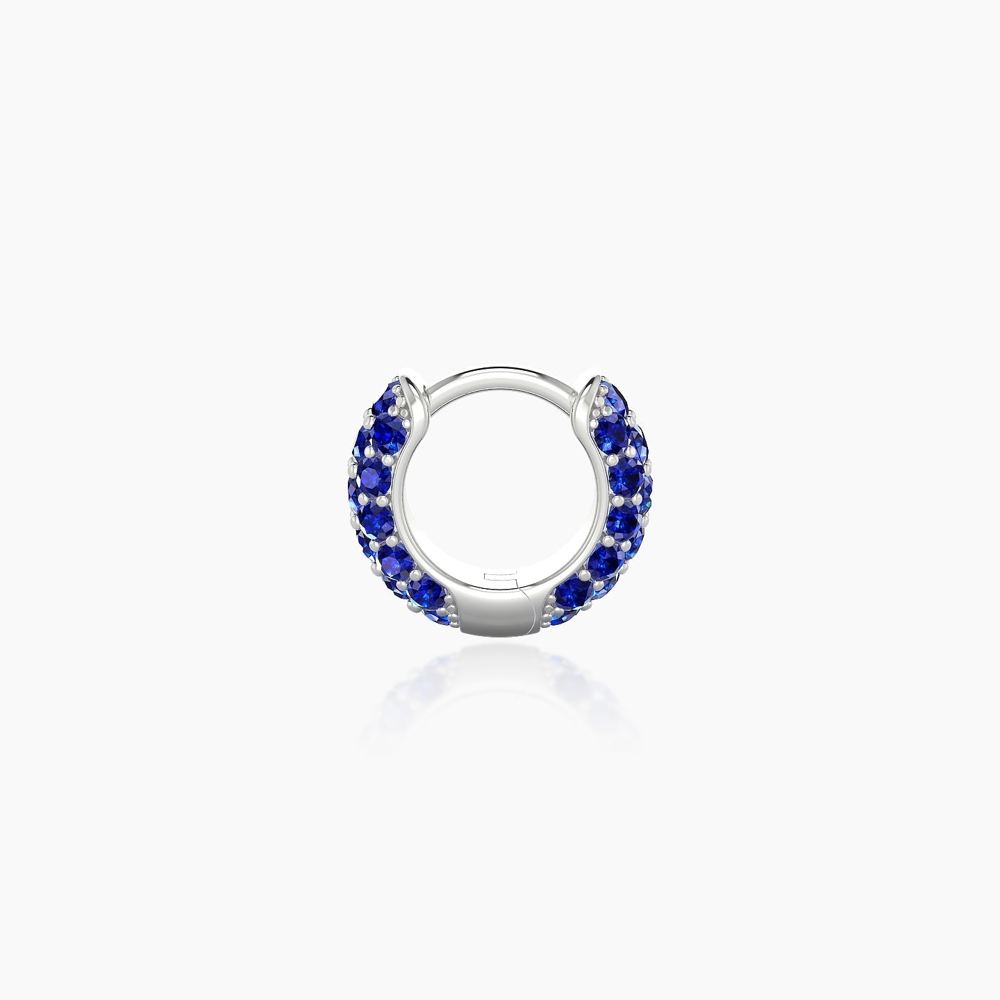 Theia | 18k White Gold 5 mm Pave Sapphire Hoop Piercing