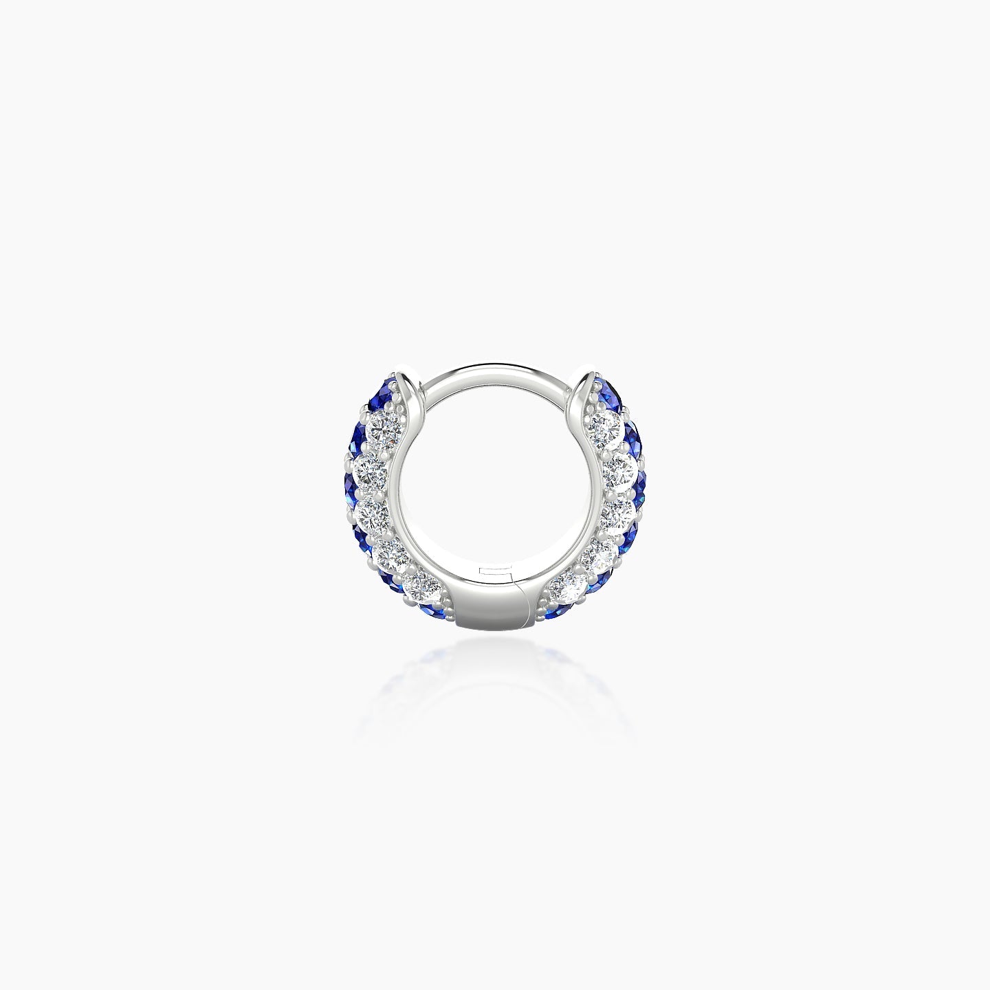 Theia | 18k White Gold 5 mm Pave Sapphire & Diamond Hoop Piercing