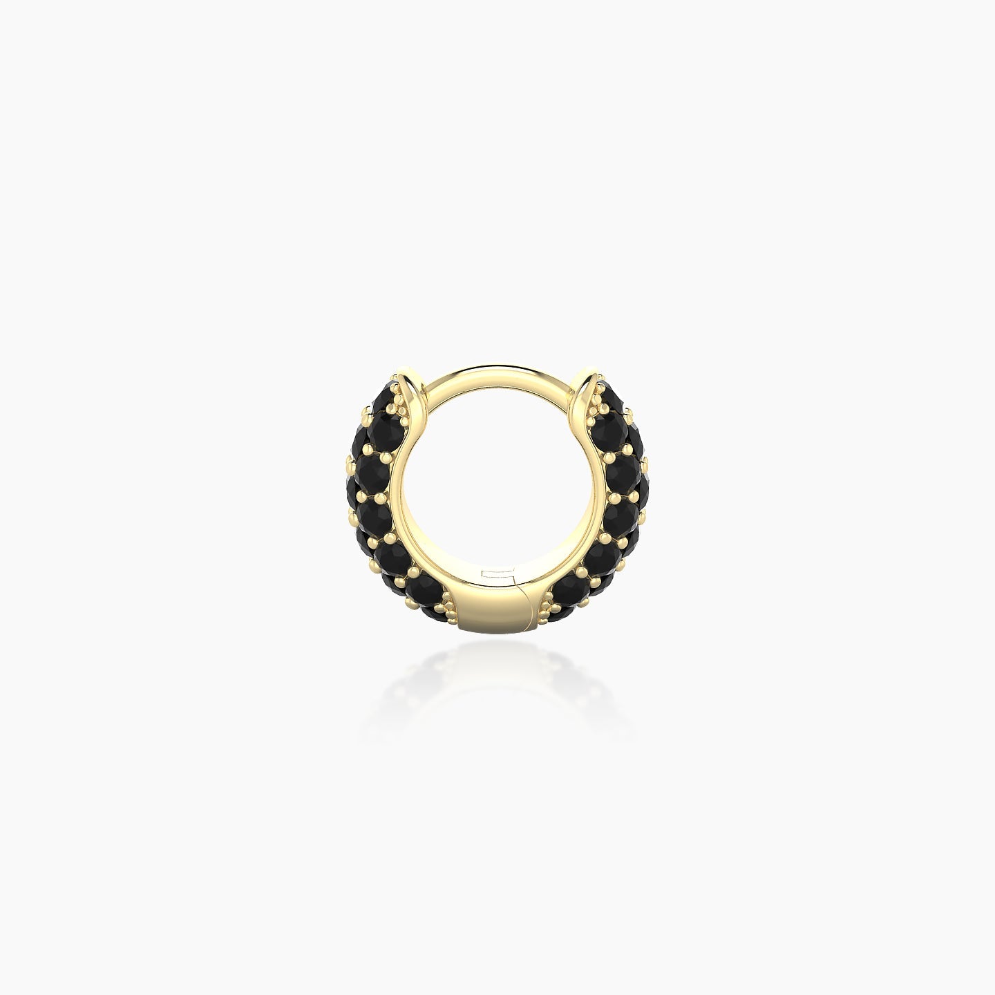 Theia | 18k Yellow Gold 5 mm Pave Black Diamond Hoop Piercing