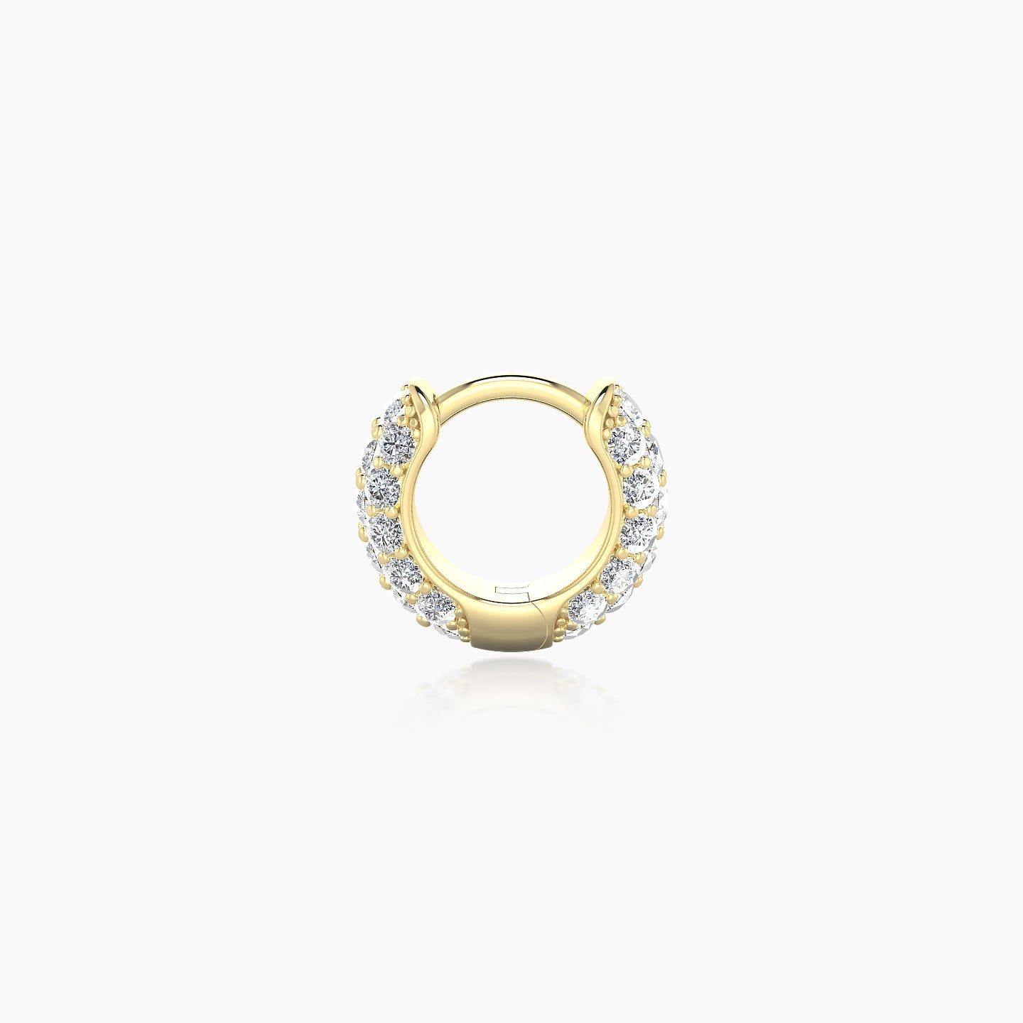 Theia | 18k Yellow Gold 5 mm Pave Diamond Hoop Piercing