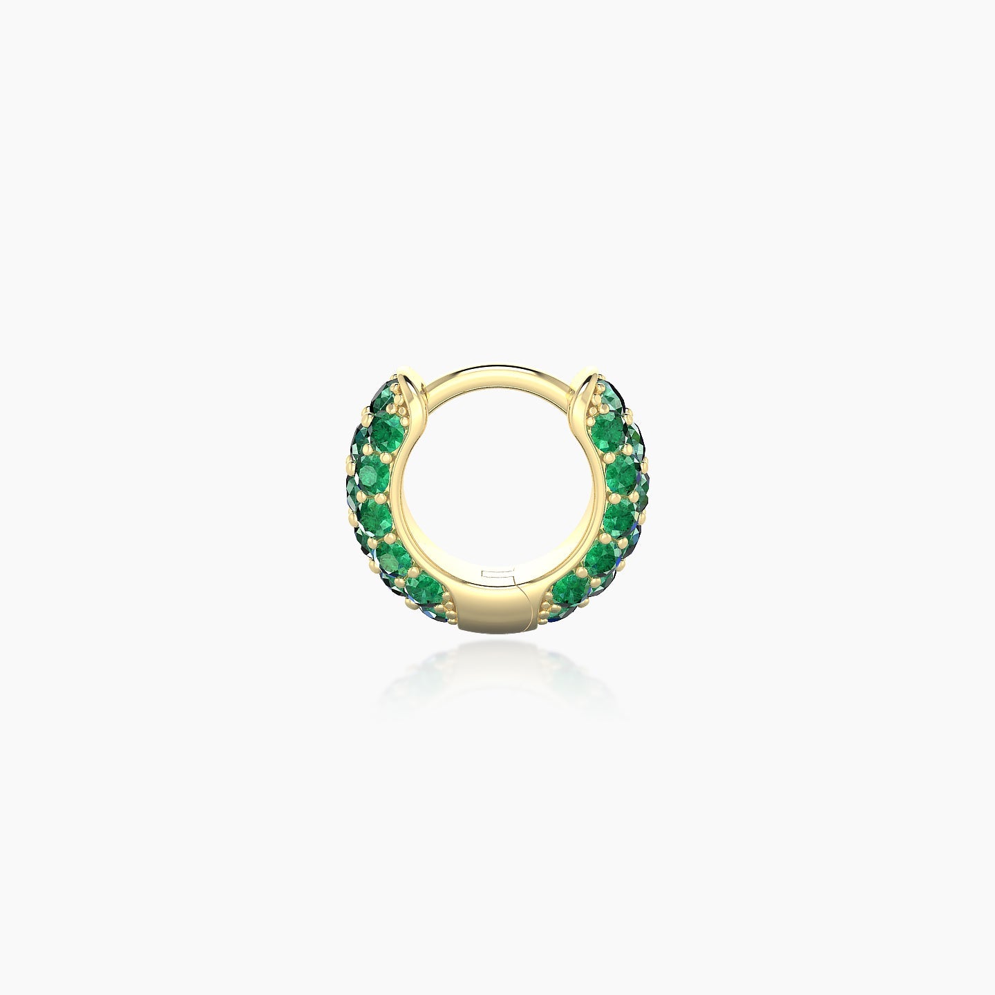 Theia | 18k Yellow Gold 5 mm Pave Emerald Hoop Piercing