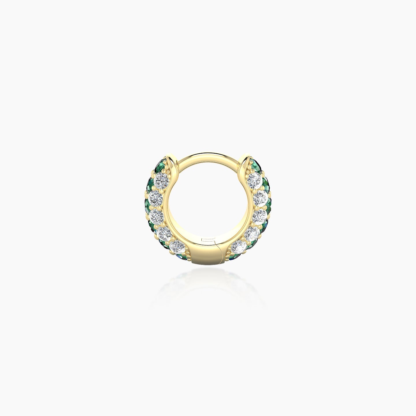 Theia | 18k Yellow Gold 5 mm Pave Emerald & Diamond Hoop Piercing